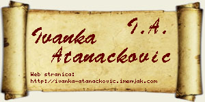 Ivanka Atanacković vizit kartica